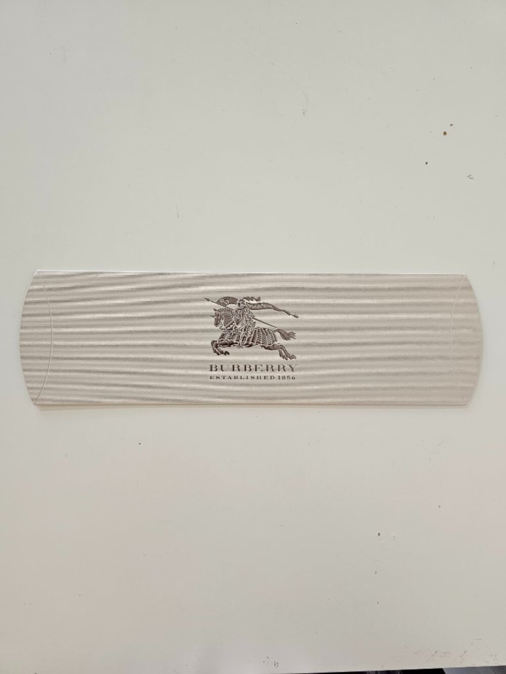 New BURBERRY Beige Paper Pillow Box 16.25" x 5" x 1"